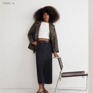 Madewell Denim Mid-Rise Maxi Skirt in Lunar Wash (26) NWT